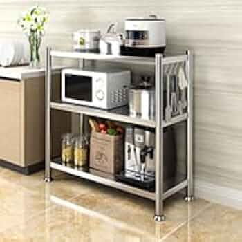 Amazon｜スチールラック キッチンラック ステンレス製 レンジ台 多段式