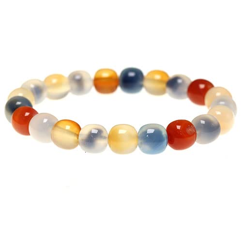 Amazon | カラフル タピオカアゲート ゴビ瑪瑙 ブレスレット〔 天然石
