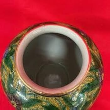 Amazon.co.jp: 伝統工芸品九谷焼 角福印 花瓶 色花 直径20cm 高さ18cm