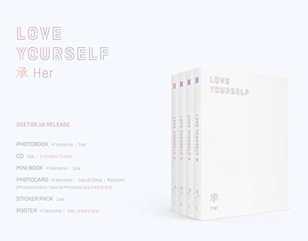 Amazon.com: BTS - Love Yourself 承 [Her] [L.O.V.E versions Set] 4 CD