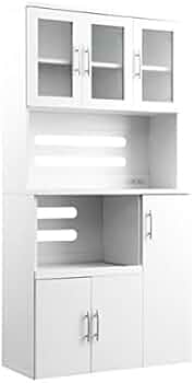 Amazon | ホワイト食器棚【パスタキッチンボード】（幅90cm×高さ180cm