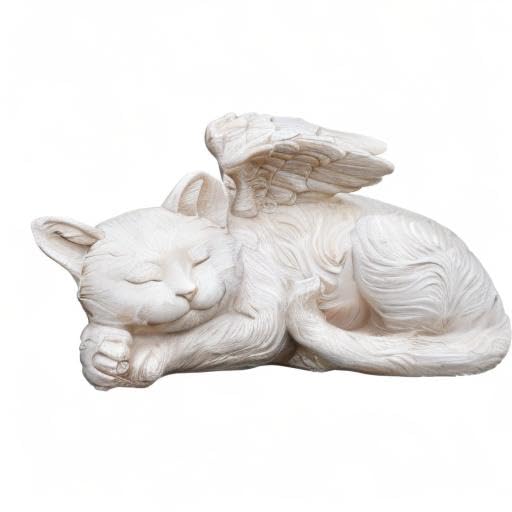 Amazon.com : Napco Sleeping Cat with Angel Wings Brushed Ivory 9.5