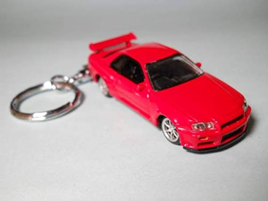 Amazon | キーホルダー 日産 スカイライン GT-R レッド R34 ミニカー