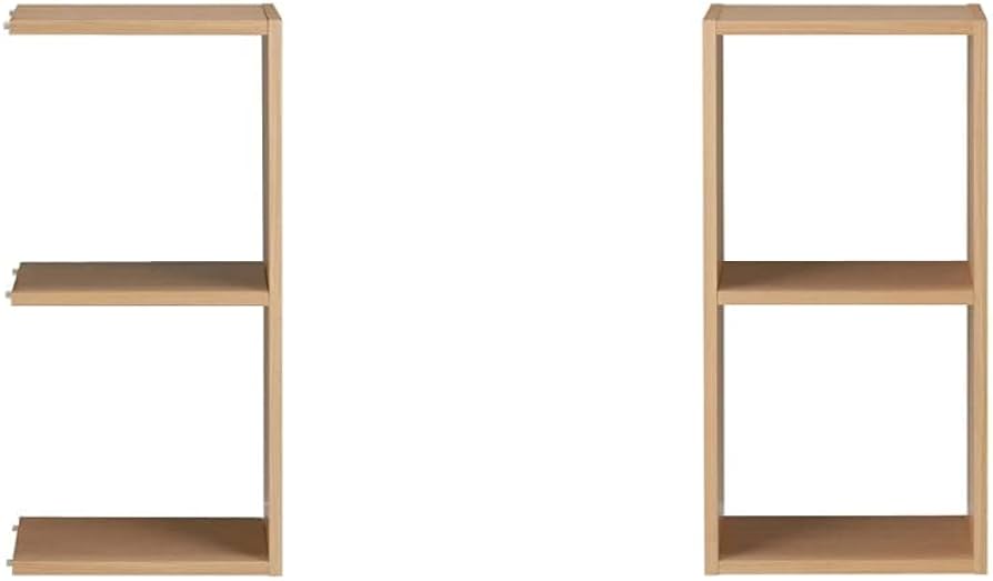 Amazon｜無印良品 スタッキングシェルフ・2段+追加2段 オーク材