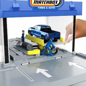 Matchbox Auto Shop Playset with Chevy Silverado, Moving Parts