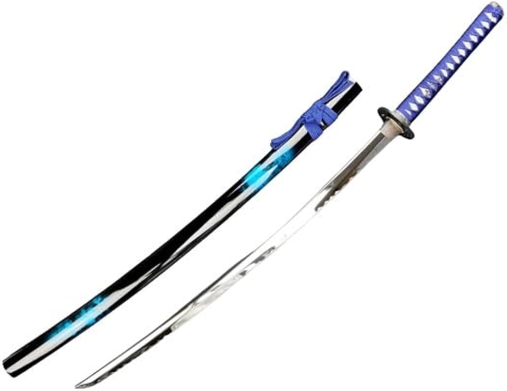 Amazon.co.jp: 模造刀 美術刀剣 泉水 せんすい 大刀 マーブル 青 V