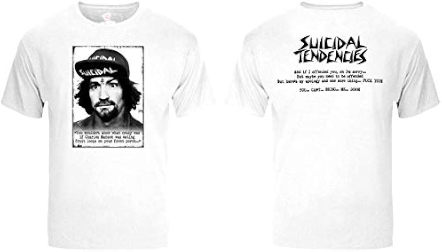 Suicidal Tendencies Official TS66 SxTx Charlie Manson + Sticker