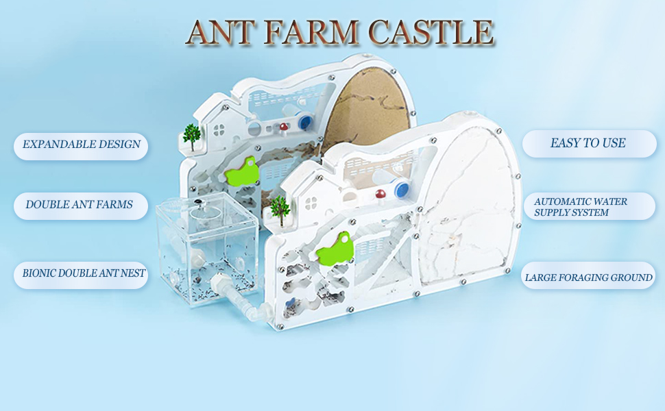 Amazon.com: ELNMLHT 2PCS Ant Farm Castle with Connecting Tubes and