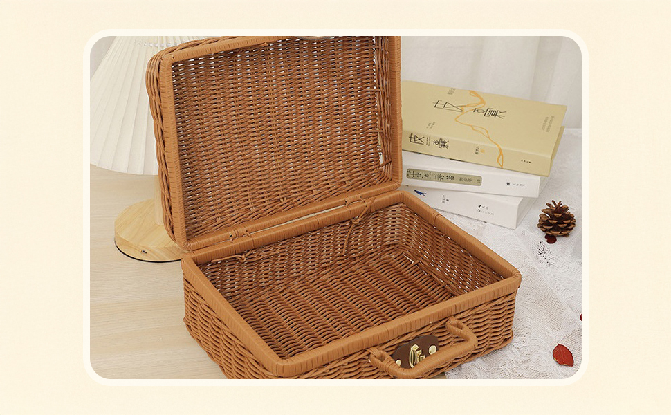 Amazon｜ピクニック収納バスケット 蓋付き かご カゴ お弁当箱 かご