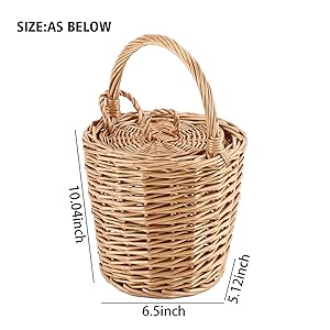 Amazon.com: Small Wicker Basket, Round Storage Bin with Handle and