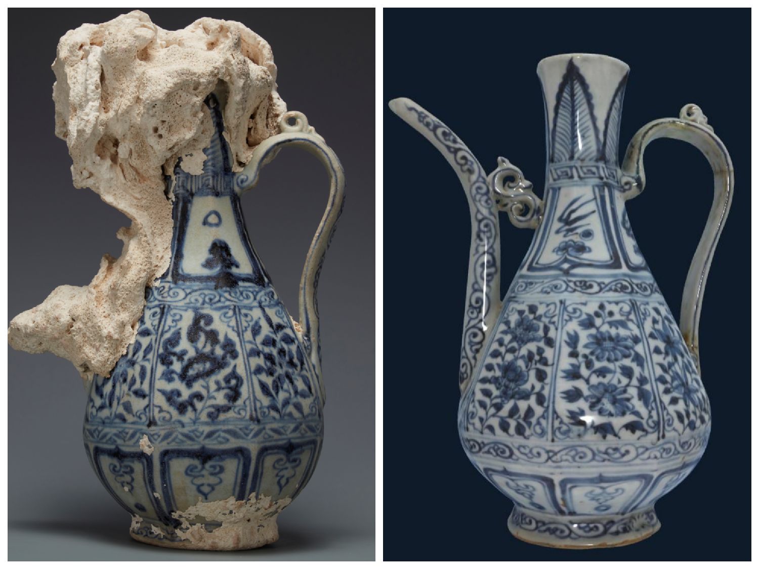 元青花瓷壶，在海底盘了“新发型”