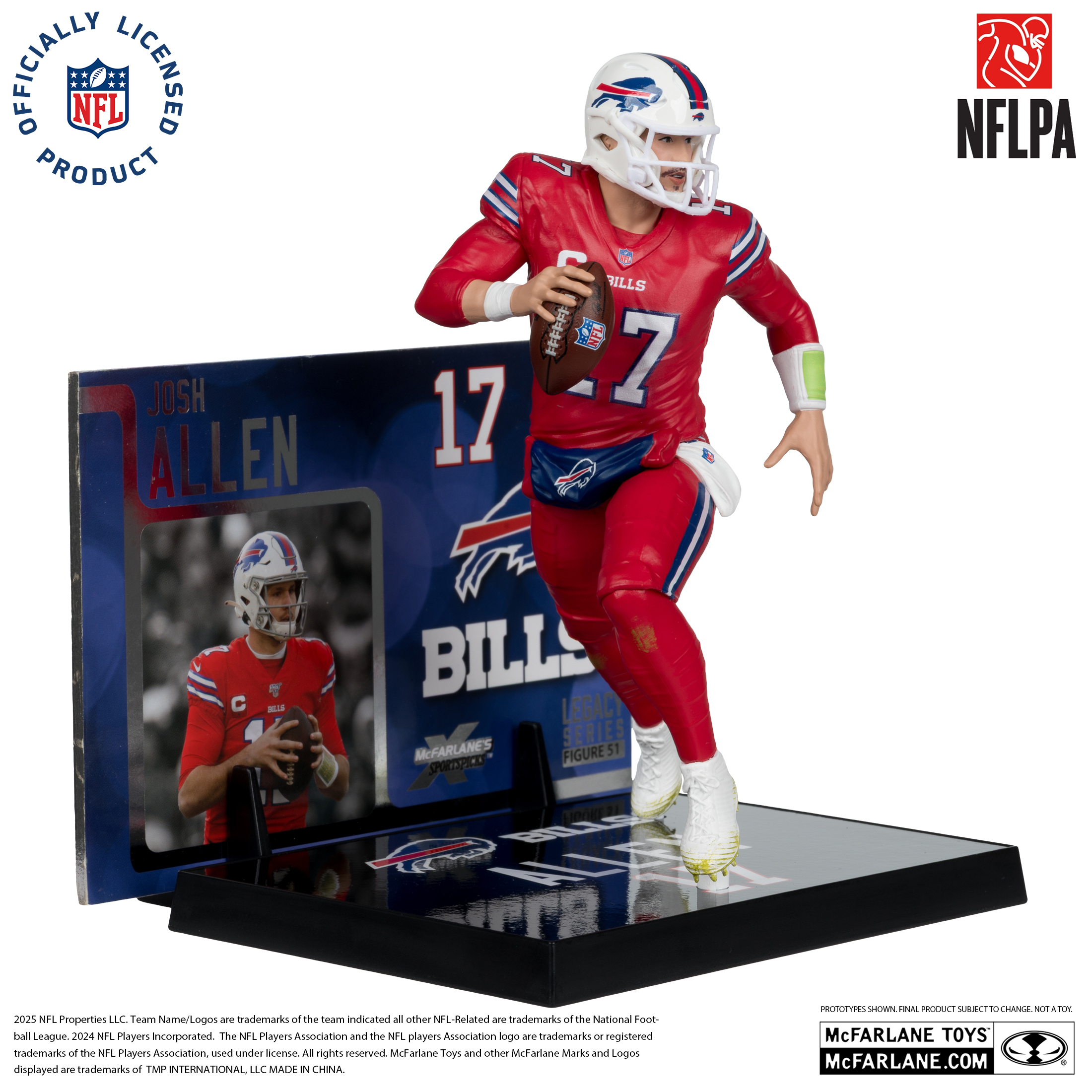 Josh Allen (Buffalo Bills) (Red Color Rush Jersey) NFL 7in Posed
