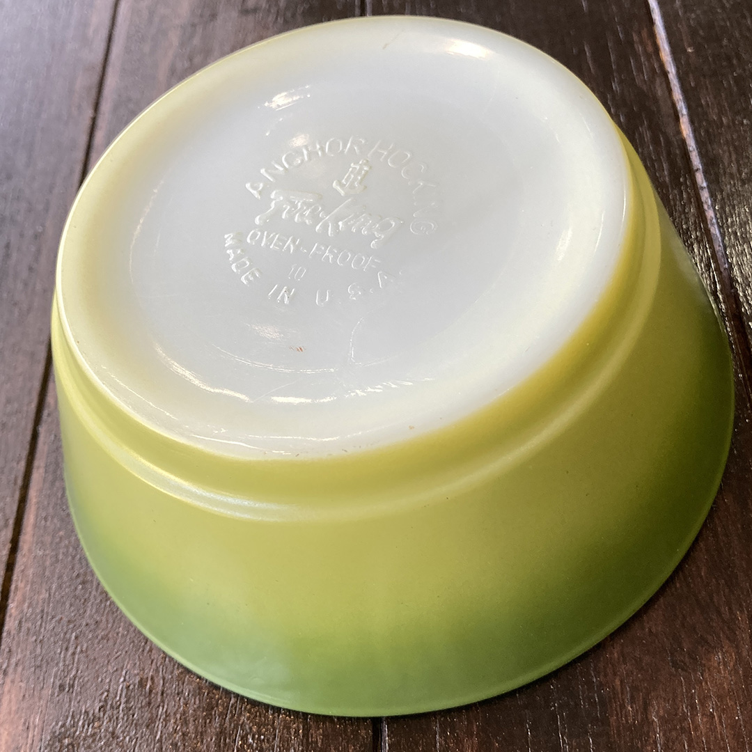 シリアルボウル黄緑 1960年代～1976年製造 Fire-kingファイヤーキング