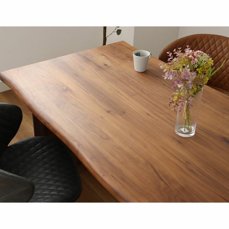 幅160cm ダイニングテーブル（波型天板カット脚） ウォールナット ナイン3