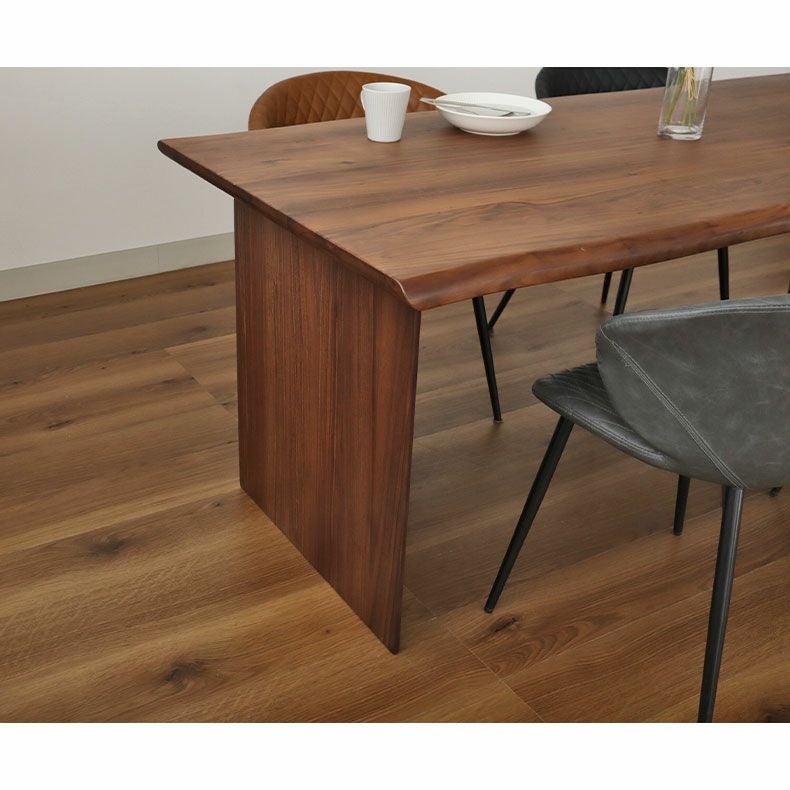 幅160cm ダイニングテーブル（波型天板カット脚） ウォールナット ナイン3