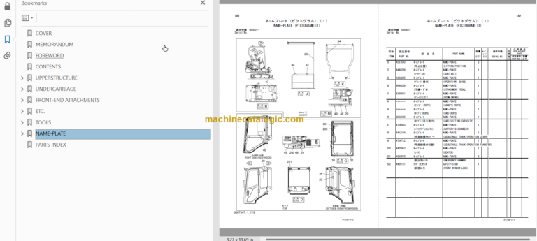 Hitachi ZX18-3 Hydraulic Excavator Parts Catalog & Equipment
