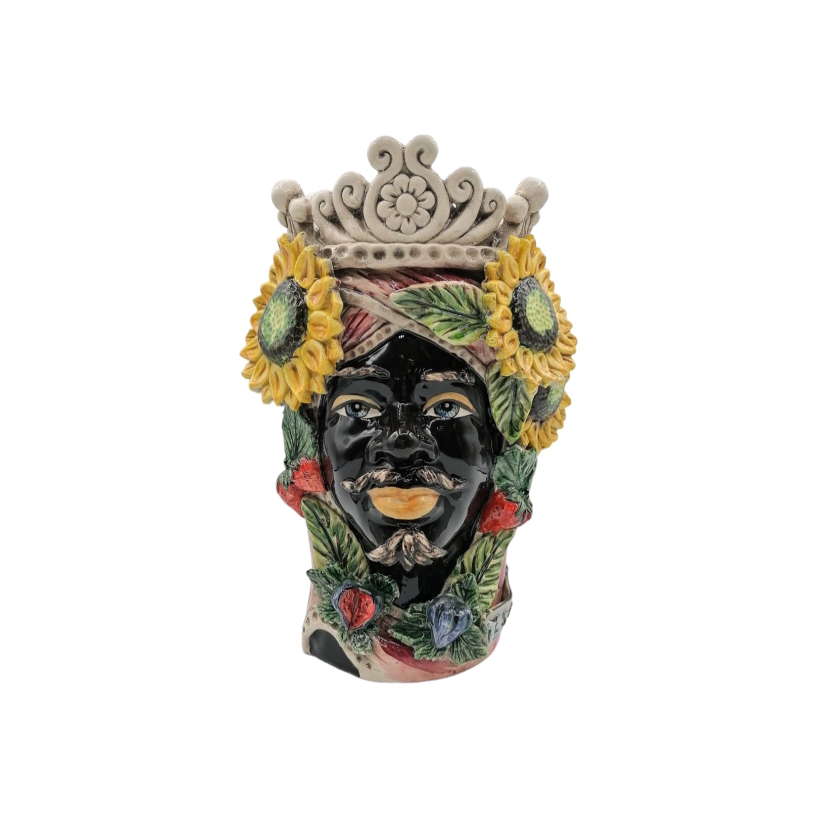 Sicilian Ceramics From Caltagirone Testa Di Moro 20cm – Made In