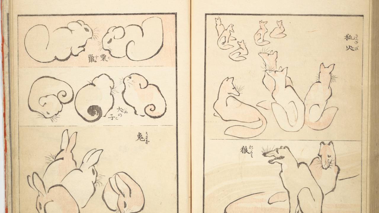 葛飾北斎「伝神開手 一筆画譜」 | - Japaaan