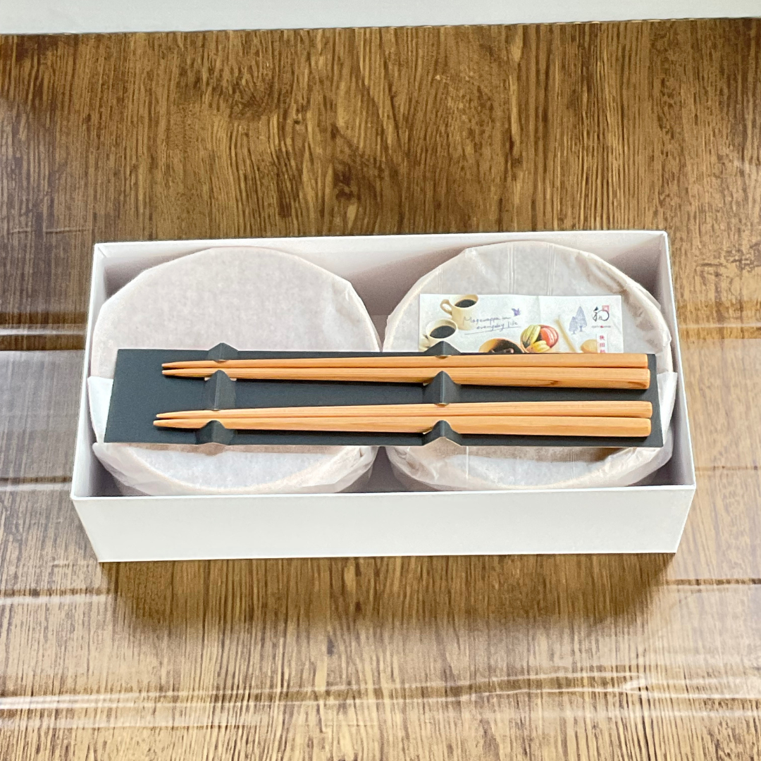 どんぶり2個・杉箸2膳セット