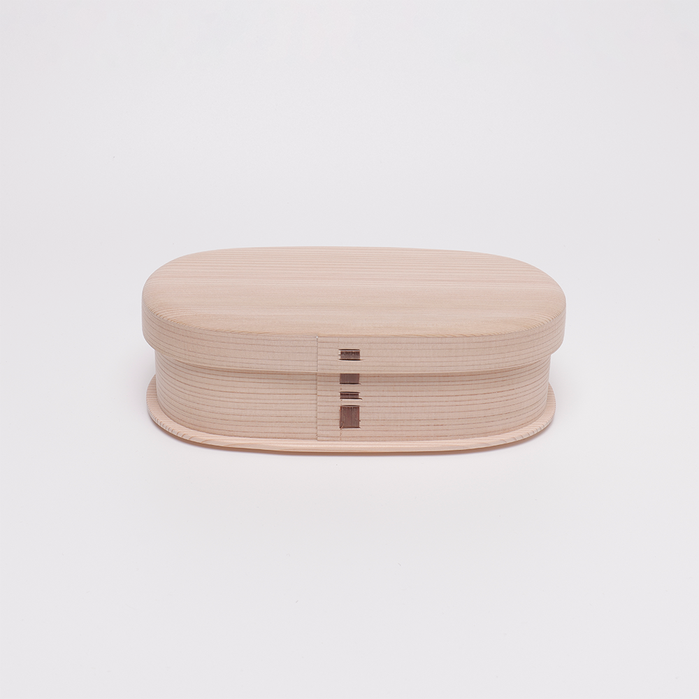 柴田慶信商店秋田杉曲げわっぱシバキ塗り八寸二段重弁当箱おひつ