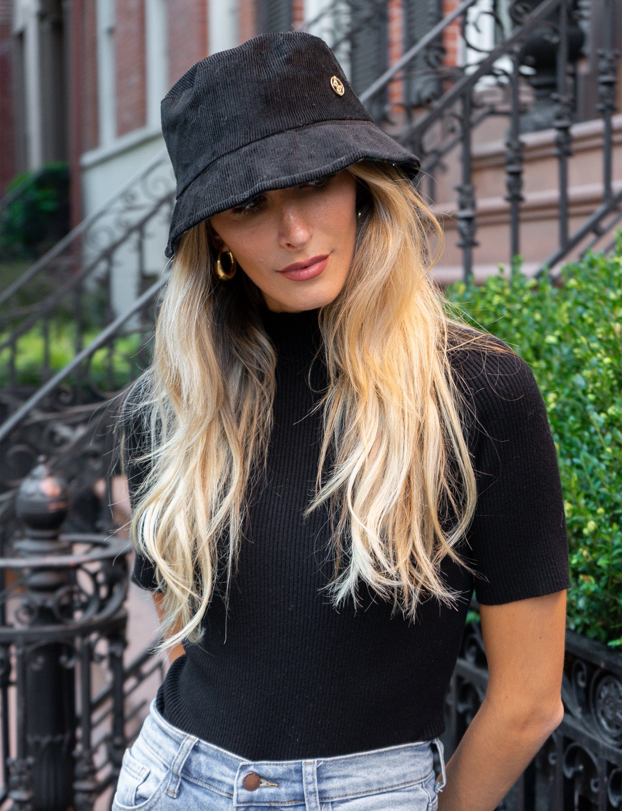 Adrienne Vittadini Corduroy Bucket Hat – Magid NYC