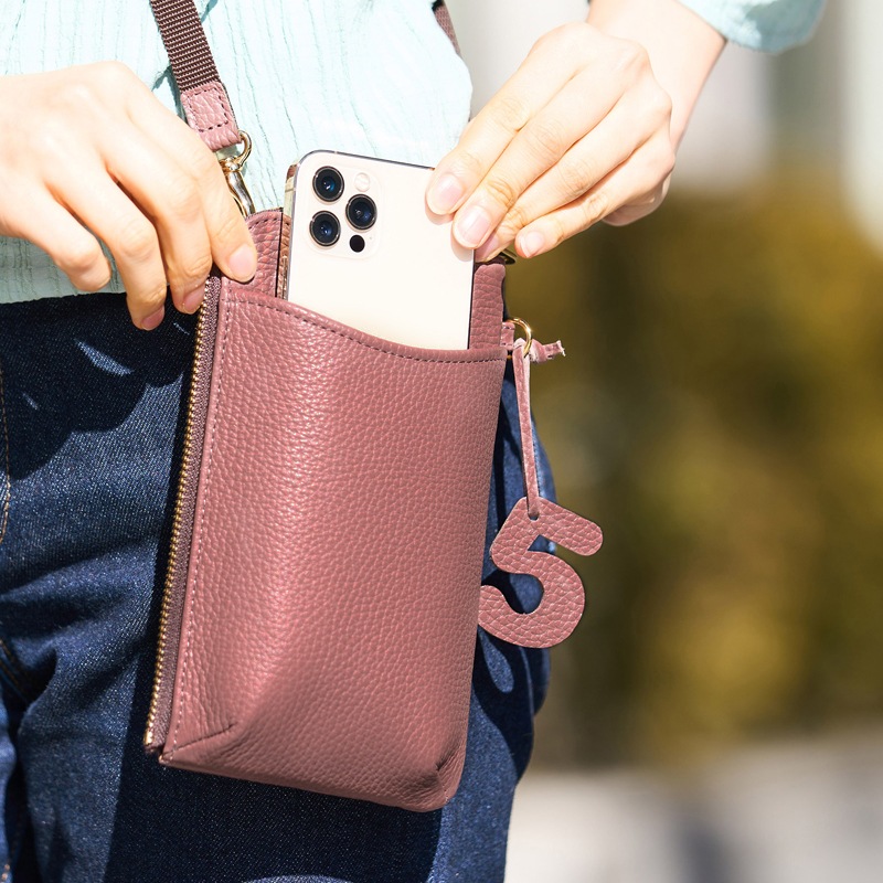 スマホショルダー お財布機能と鍵ポケット付き ポシェット 3WAY