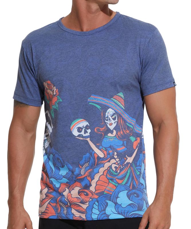 水陸両用 メンズ ラッシュ Tシャツ】MTMSMT-PC 柄:SACRED MUERTOS