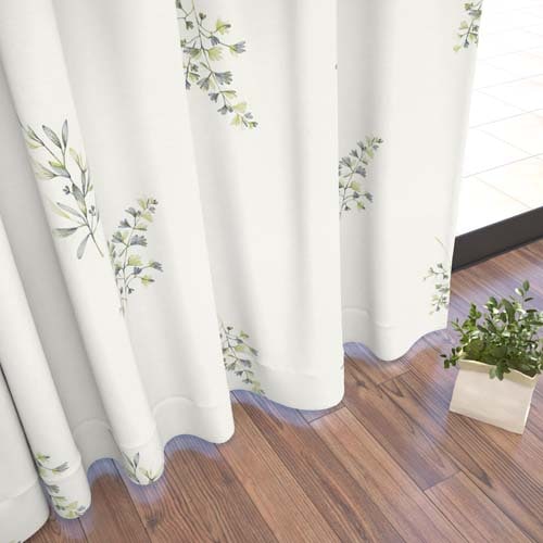 オーダー】遮光3級裏地付 ナチュラル 花柄の形状記憶付 CJ34450(ブルー