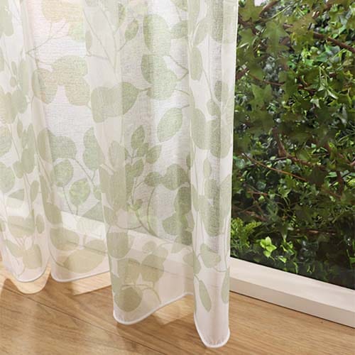 オーダー】リーフ柄 裾ウエイト巻き標準の形状記憶付レース KZ13263