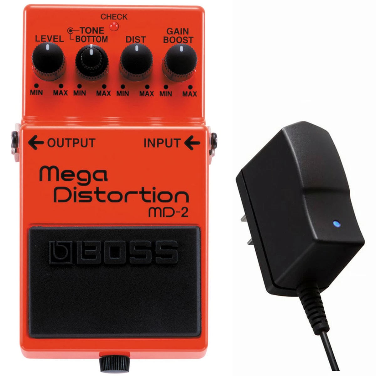 BOSS MD-2 Mega Distortion ディストーション［純正ACアダプター同時