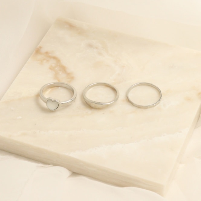 セットリング 13号 ハート シンプル 3本セット | リング,セットリング