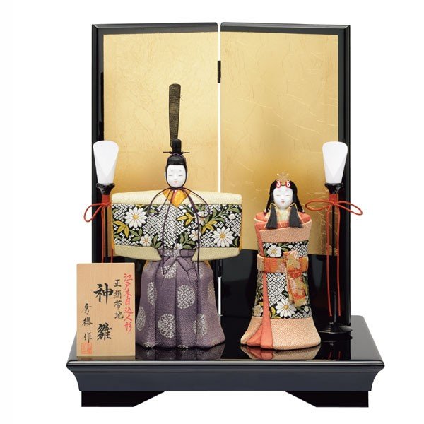 雛人形 木目込み 一秀作 コンパクト ひな人形 立ち雛 立雛 神雛 5号