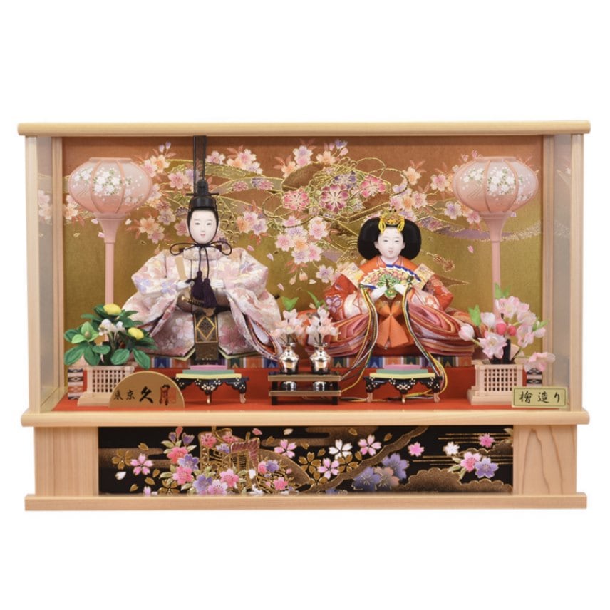雛人形 久月 ひな人形 お祝い ケース飾り 親王飾り ケース入り ガラス