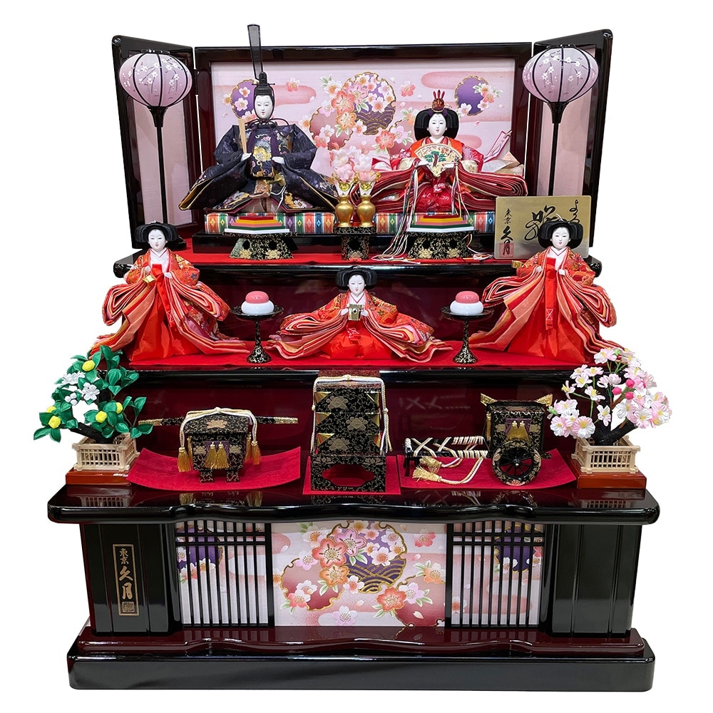 雛人形 久月 木製段飾り ひな人形 3段飾り 初節句飾り お祝 三段飾り