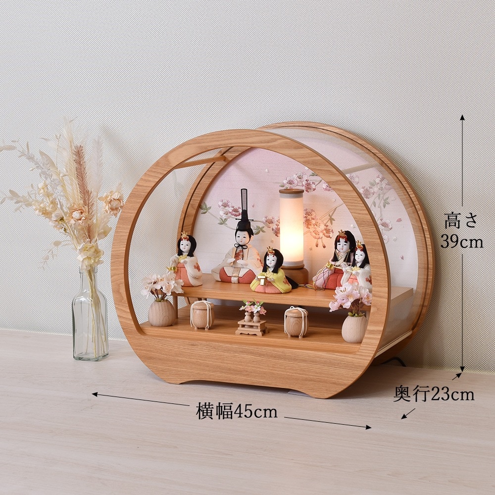 雛人形 ケース入り 選べる 丸型 丸 円形 コンパクト ひな人形 アクリル
