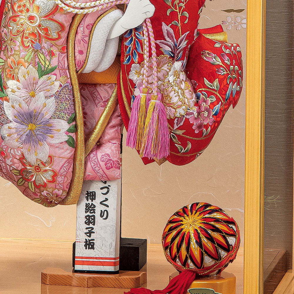 羽子板 お祝い 羽子板飾り 初正月飾り 15号 京小町 ケース飾り 木目