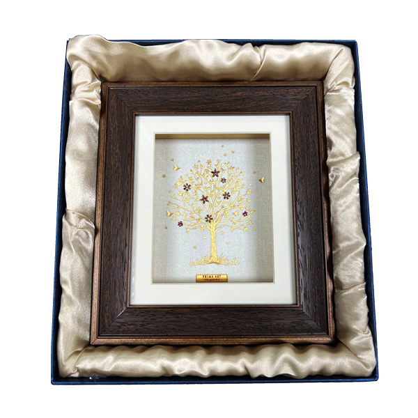 幸運を招く「金の成る木」純金アート（20cm 卓上サイズ）｜純金アート