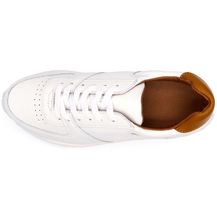 7cmUP スニーカー メンズ 合成皮革 ホワイト（スムース） ブラウン