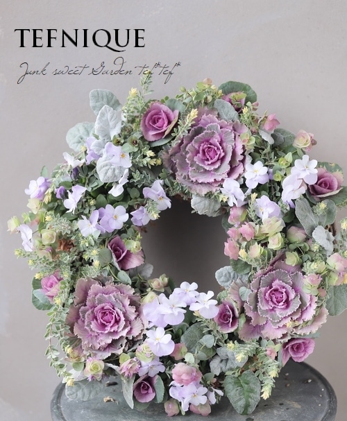 TEFNIQUE-寄せ植えリース 2019 * no.120 * ラプンツェルのリース