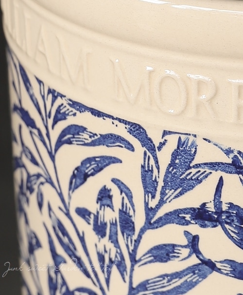 雑貨】 英国ウィリアムモリス リーフシリンダーブルーM | 鉢