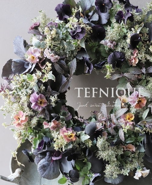 寄せ植え】 -TEFNIQUE-寄せ植えリース 2024 * no.18 * 大人かっこいい
