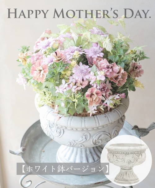 先行割引10%off！随時お届け】 母の日の寄せ植え 『ホワイトの鉢