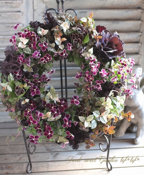 ビオラのリース Viola Planting] Introducing a cute and simple wreath that even