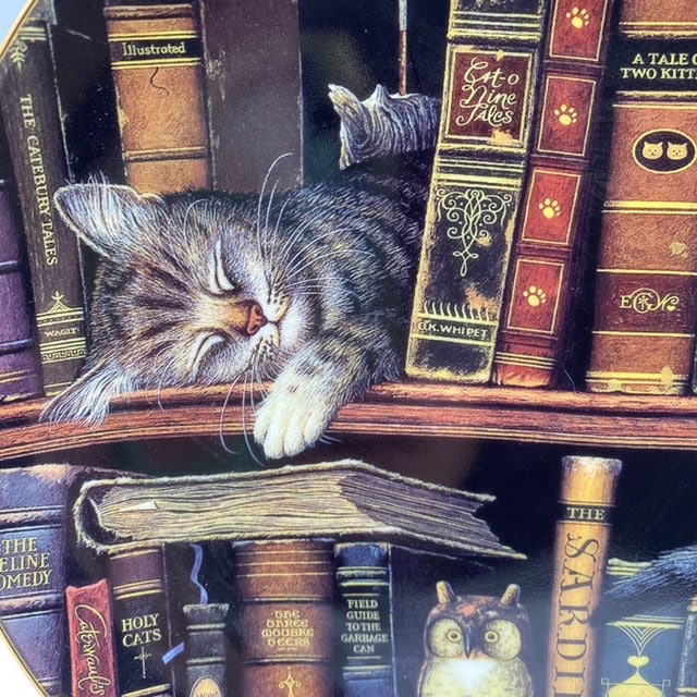 Bradford Exchange 猫プレート絵皿 Frederick the Literate 1998年