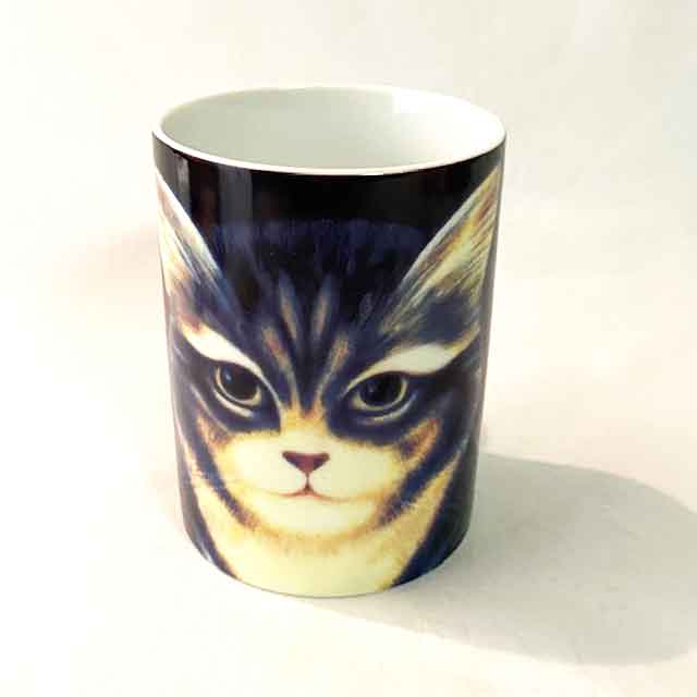 Martin Leman マグと絵皿のセットキジトラ白猫 