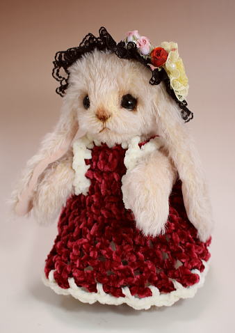 ra.bear/たれ耳うさぎ(ピンク) | テディベア,アーティストベア,ra.bear