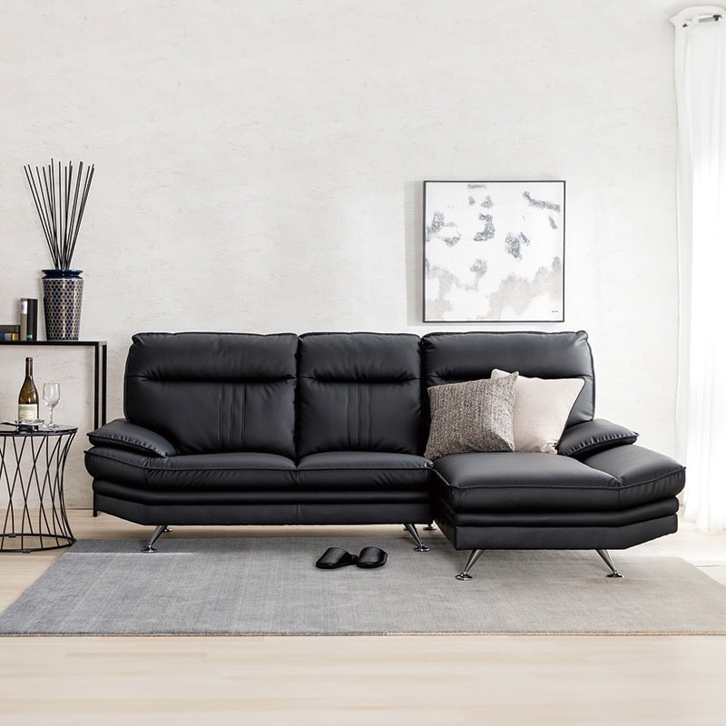 カウチソファ Nビリー REVO高耐久PUレザー【大型商品配送】※カウチの