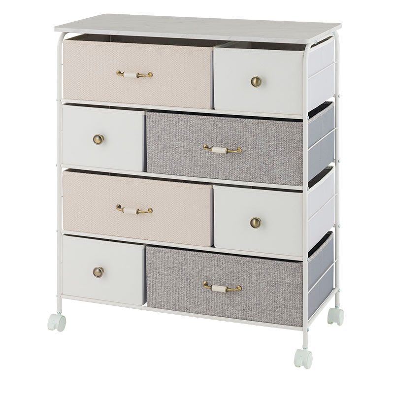 4段チェスト80W IF KT7686-4MA ホワイト マーブル【お客様組み立て商品