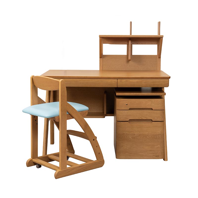 デスク4点セット TI0984デスク+ワゴン0904昇降袖A+バックパネルNo.0904