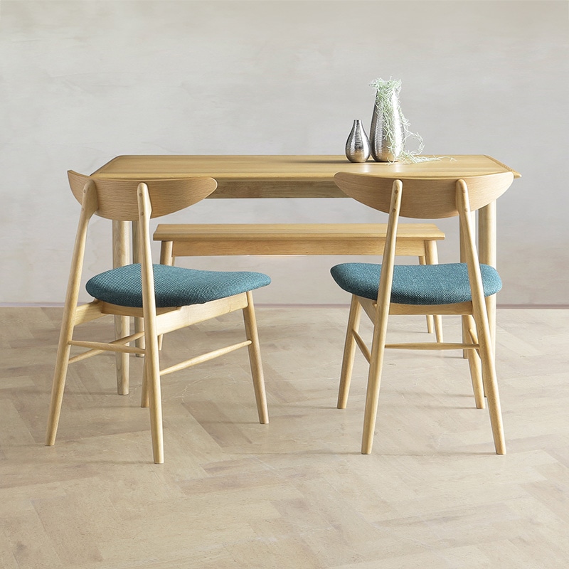 ダイニング4点セット レヴィ テーブル135DT OAK + チェアDC OAK